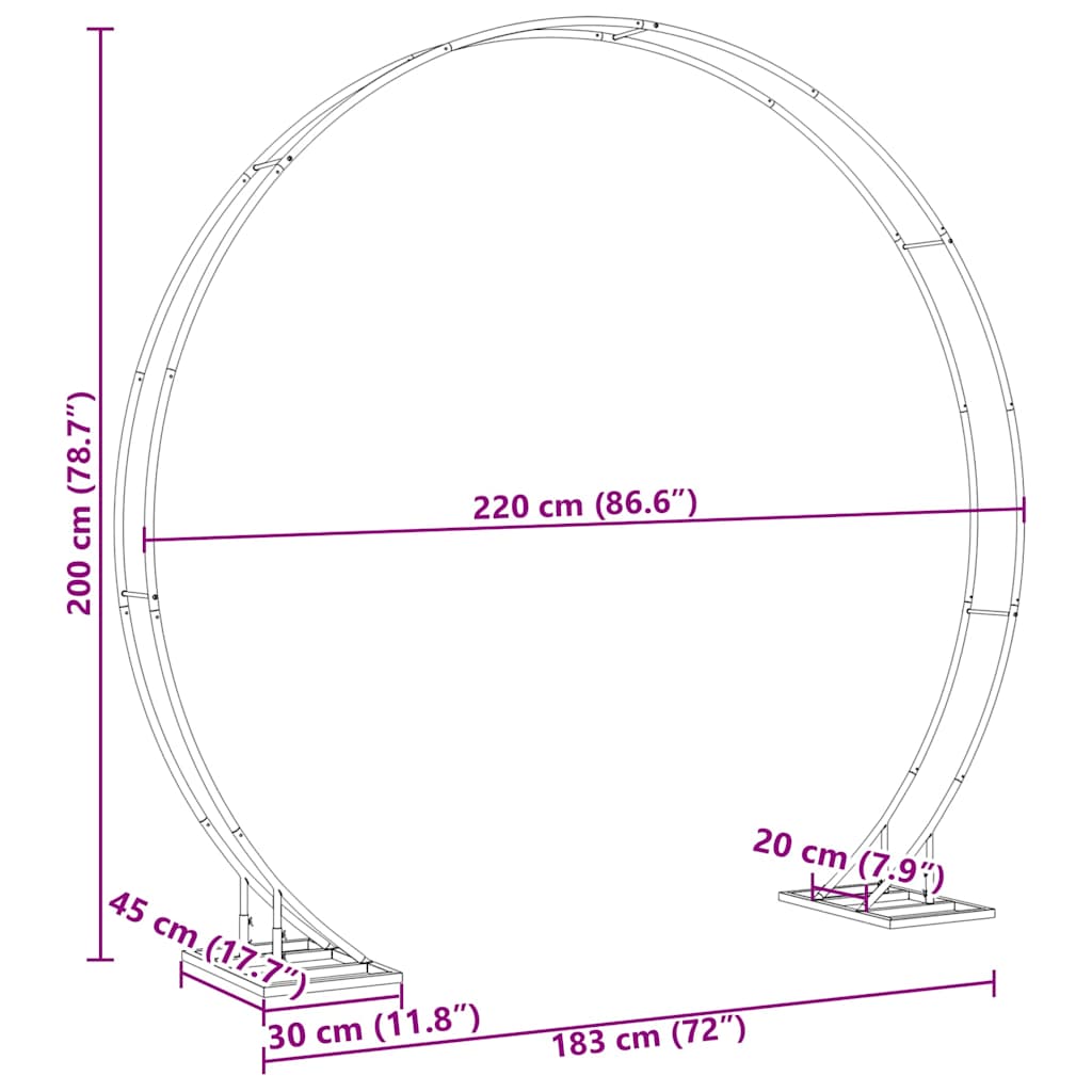 Arco Nuziale Doppio Oro 220 x 45 x 200 cm Acciaio
