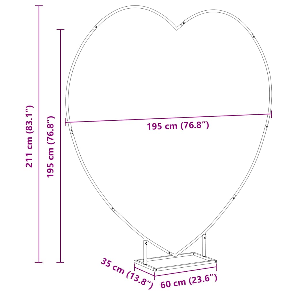 Arco Nuziale Oro 195 x 35 x 211 cm Acciaio