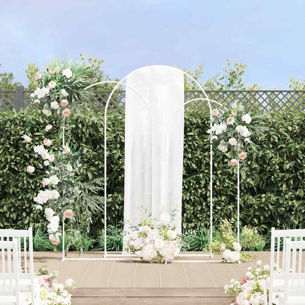 Arco Nuziale 3 pz Bianco 120 x 40 x 217 cm Acciaio