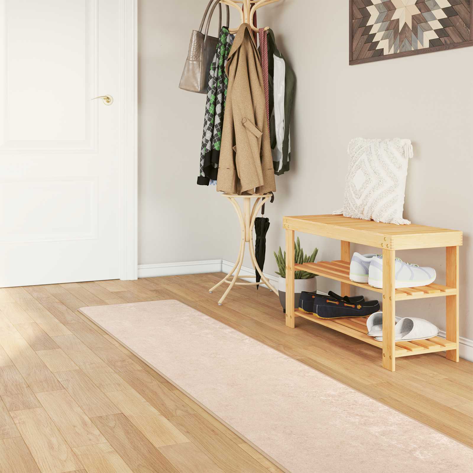 Tappeto Antiscivolo MARSA Crema 50 x 250 cm Poliestere e PVC