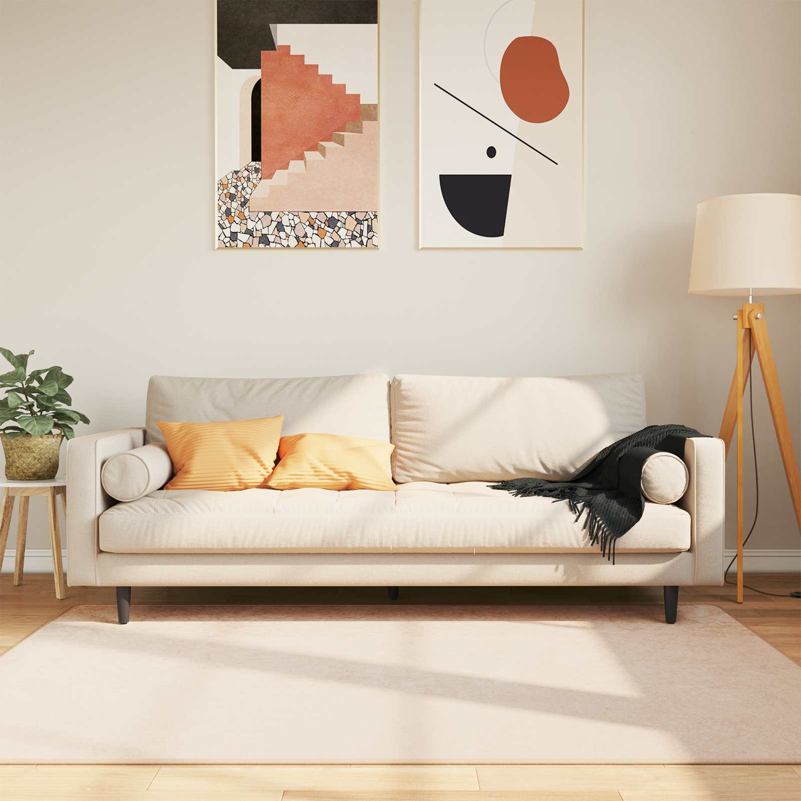 Tappeto Antiscivolo MARSA Crema 120 x 170 cm Poliestere e PVC