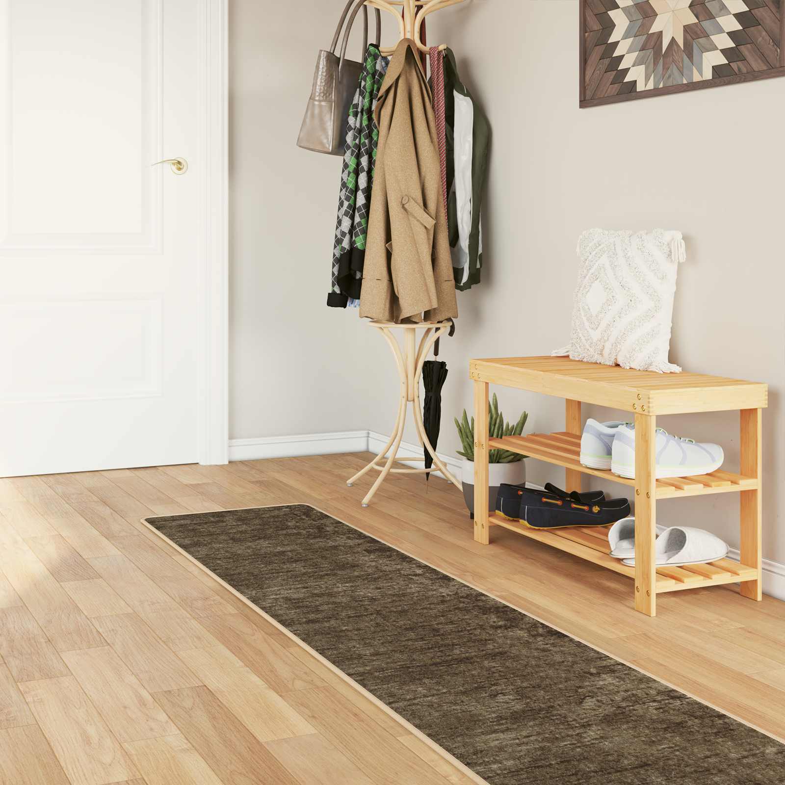 Tappeto Antiscivolo MARSA Verde Foresta 50 x 450 cm Poliestere e PVC