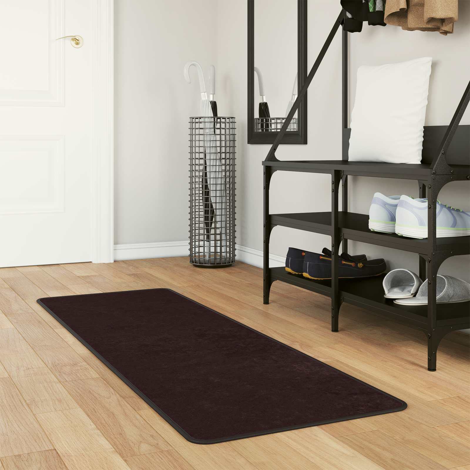 Tappeto Antiscivolo MARSA Antracite 50 x 100 cm Poliestere e PVC