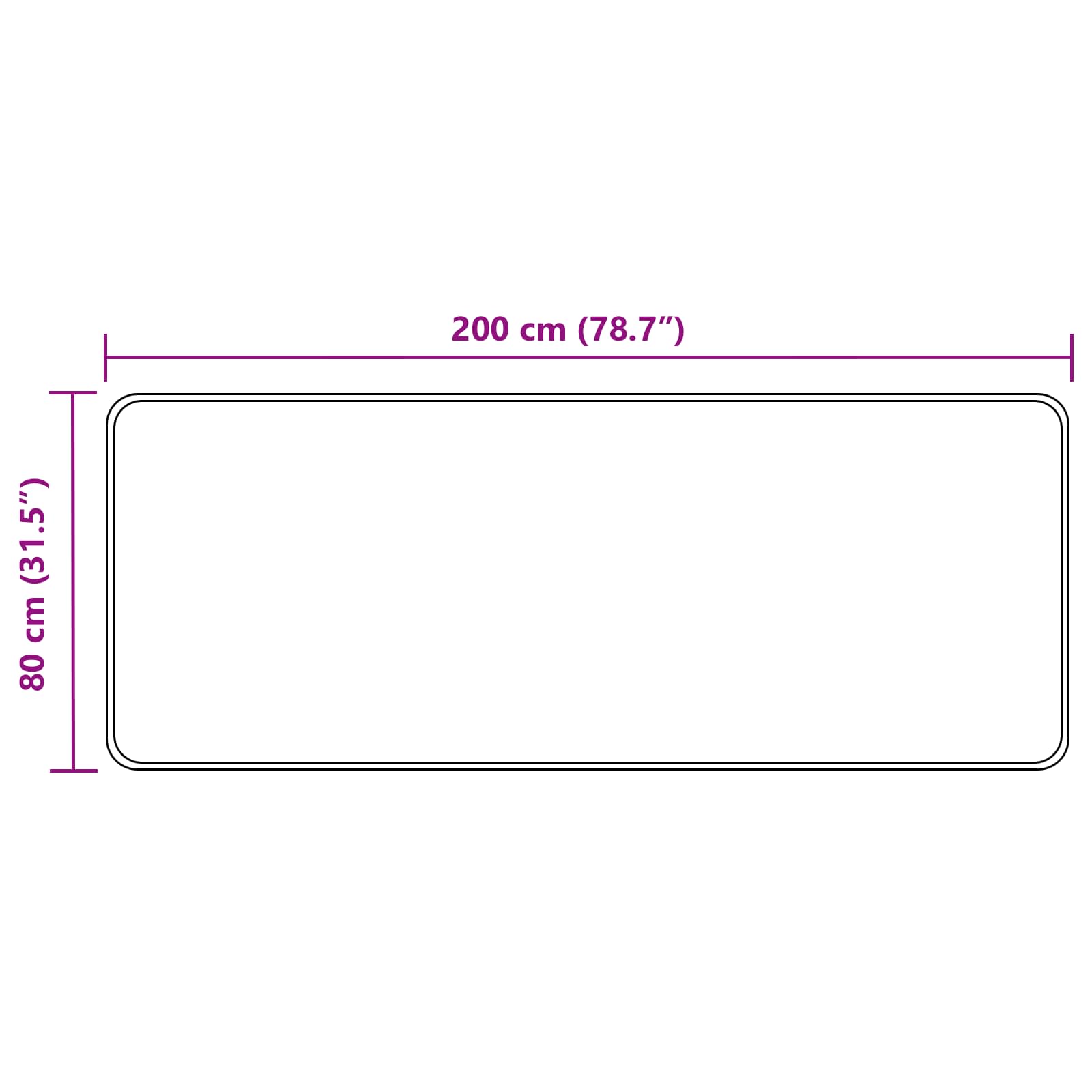 Tappeto Antiscivolo MARSA Antracite 80 x 200 cm Poliestere e PVC