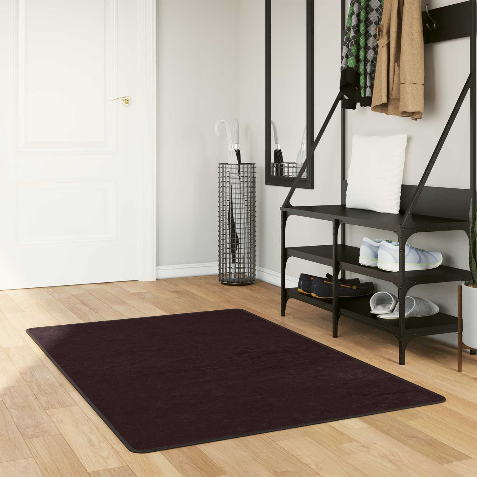 Tappeto Antiscivolo MARSA Antracite 100 x 150 cm Poliestere e PVC