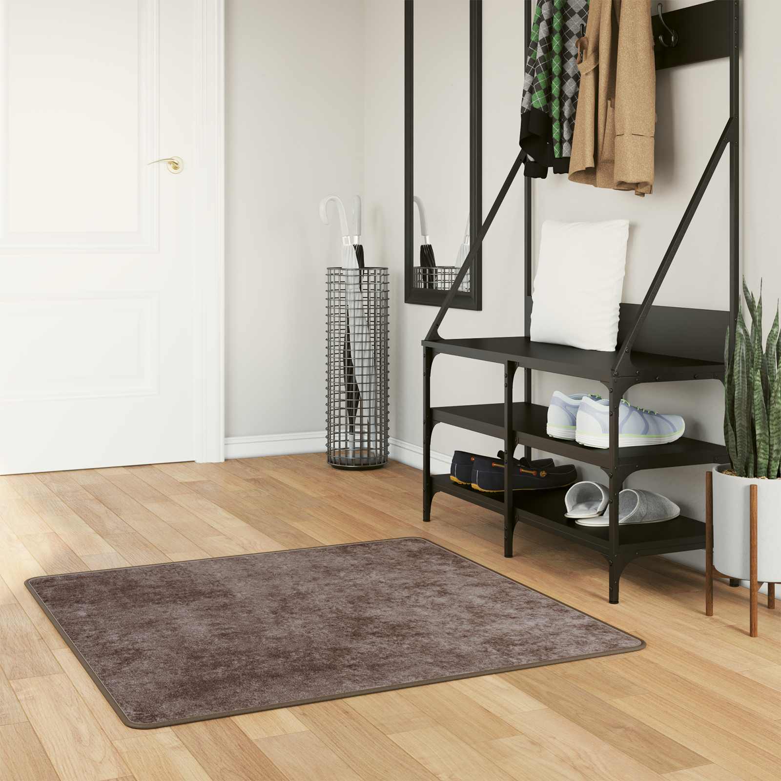 Tappeto Antiscivolo MARSA Grigio 100 x 100 cm Poliestere e PVC
