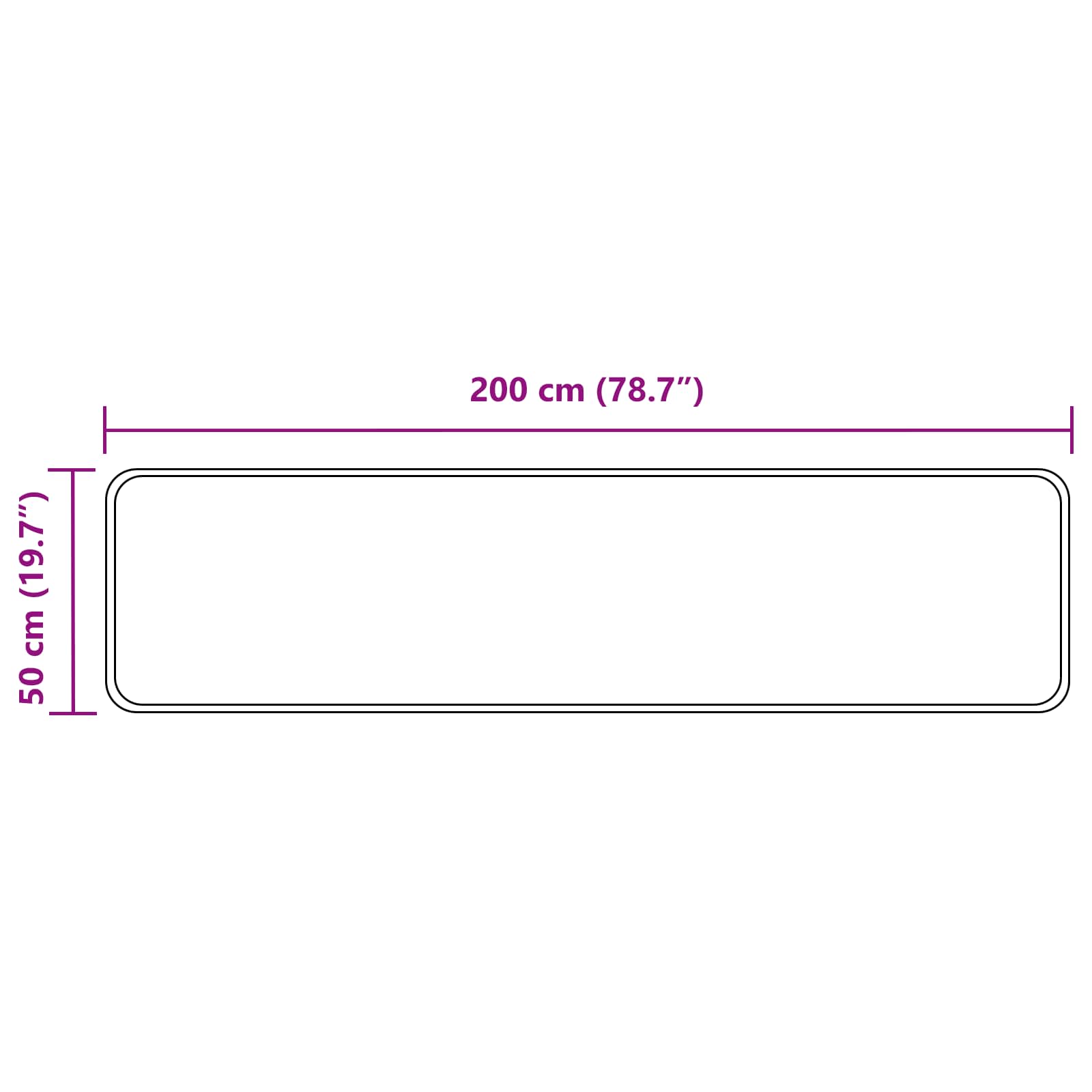 Tappeto Antiscivolo MARSA Nero 50 x 200 cm Poliestere e PVC