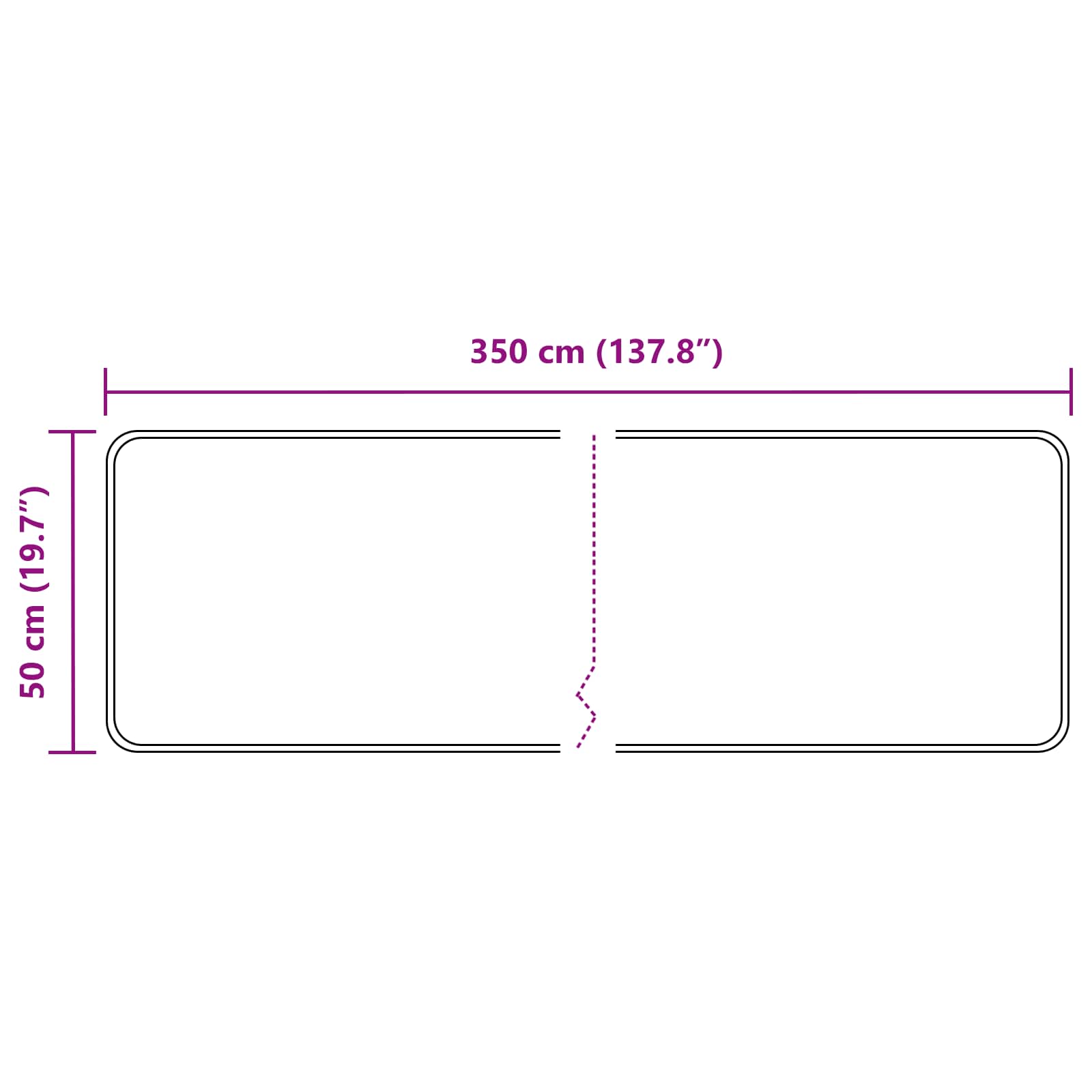 Tappeto Antiscivolo MARSA Nero 50 x 350 cm Poliestere e PVC