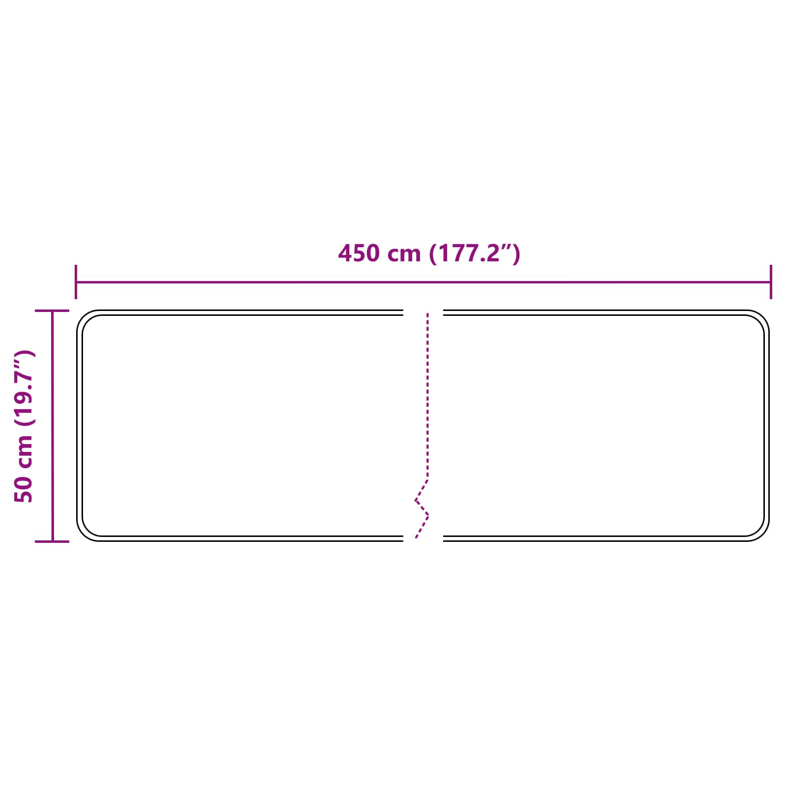 Tappeto Antiscivolo MARSA Nero 50 x 450 cm Poliestere e PVC