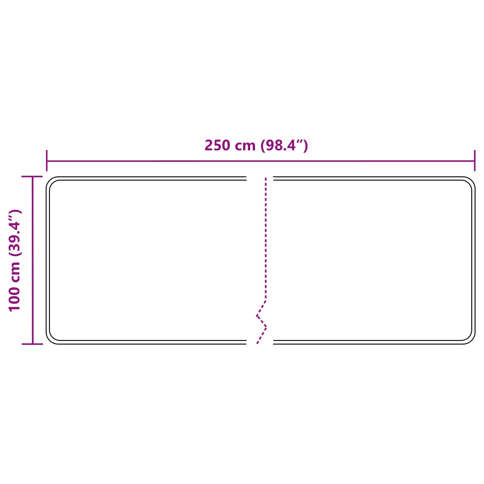 Tappeto Antiscivolo MARSA Nero 100 x 250 cm Poliestere e PVC