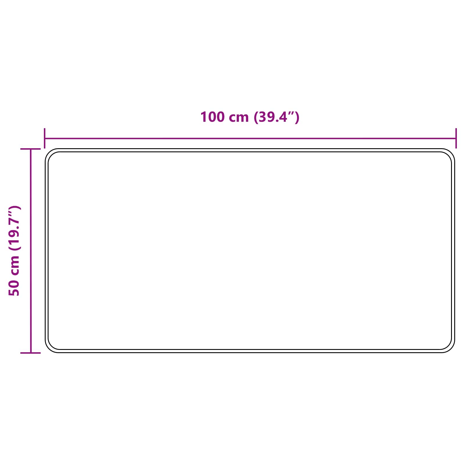 Tappeto Antiscivolo MARSA Nero 50 x 100 cm Poliestere e PVC