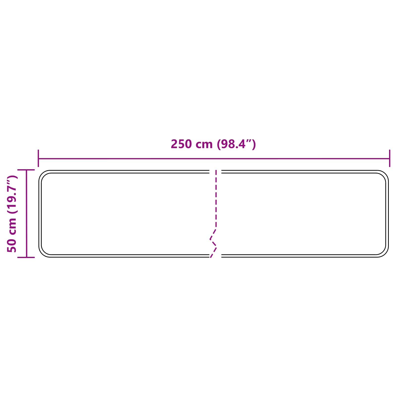Tappeto Antiscivolo MARSA Nero 50 x 250 cm Poliestere e PVC