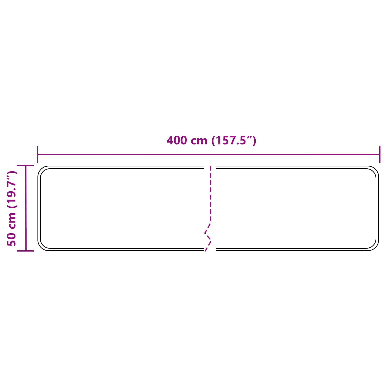 Tappeto Antiscivolo MARSA Nero 50 x 400 cm Poliestere e PVC