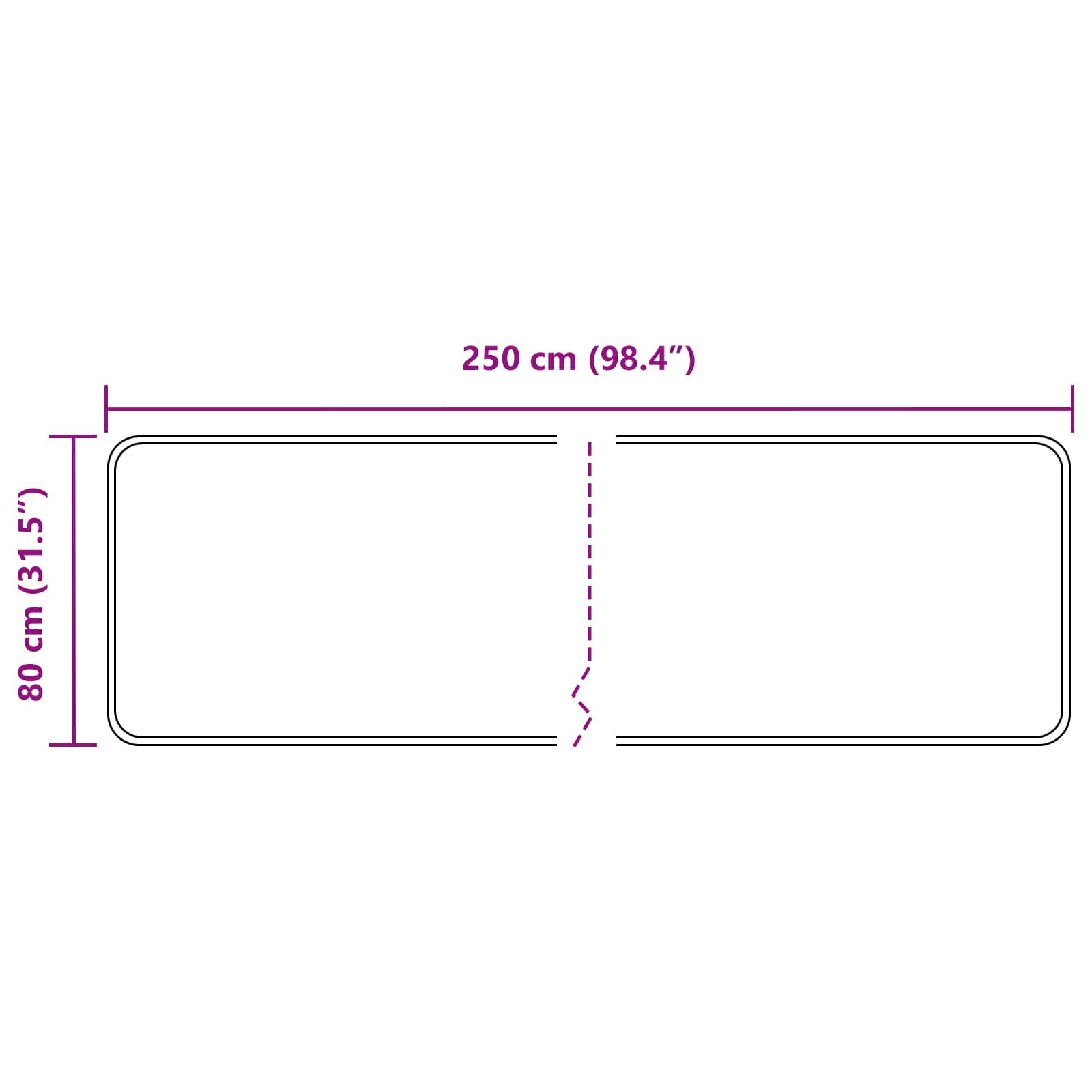 Tappeto Antiscivolo MARSA Nero 80 x 250 cm Poliestere e PVC