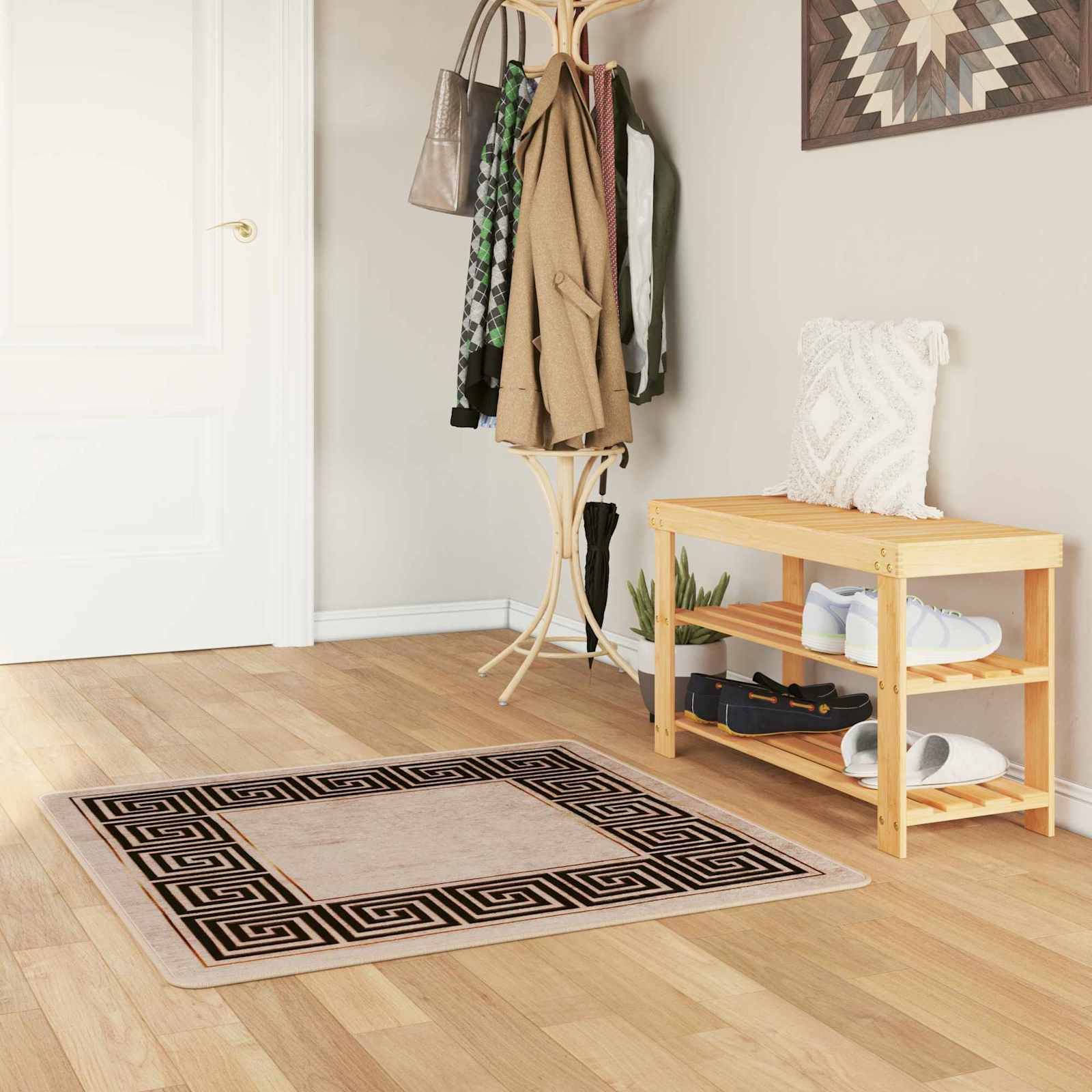 Tappeto Antiscivolo MARSA Nero 100 x 100 cm Poliestere e PVC