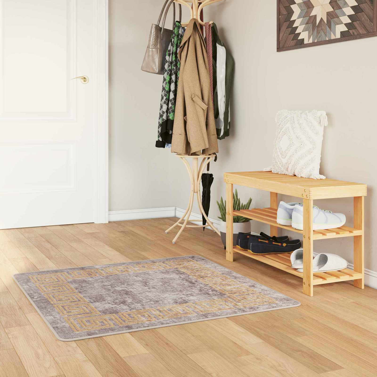 Tappeto Antiscivolo MARSA Grigio 100 x 100 cm Poliestere e PVC