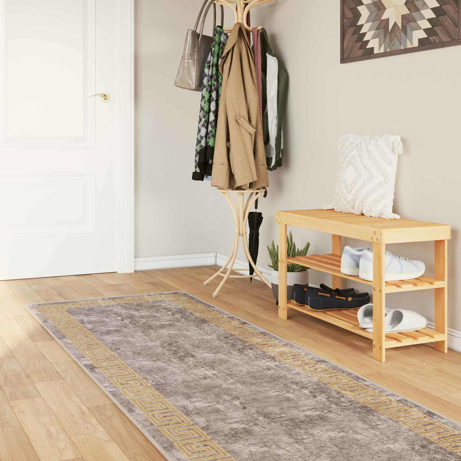 Tappeto Antiscivolo MARSA Grigio 100 x 400 cm Poliestere e PVC
