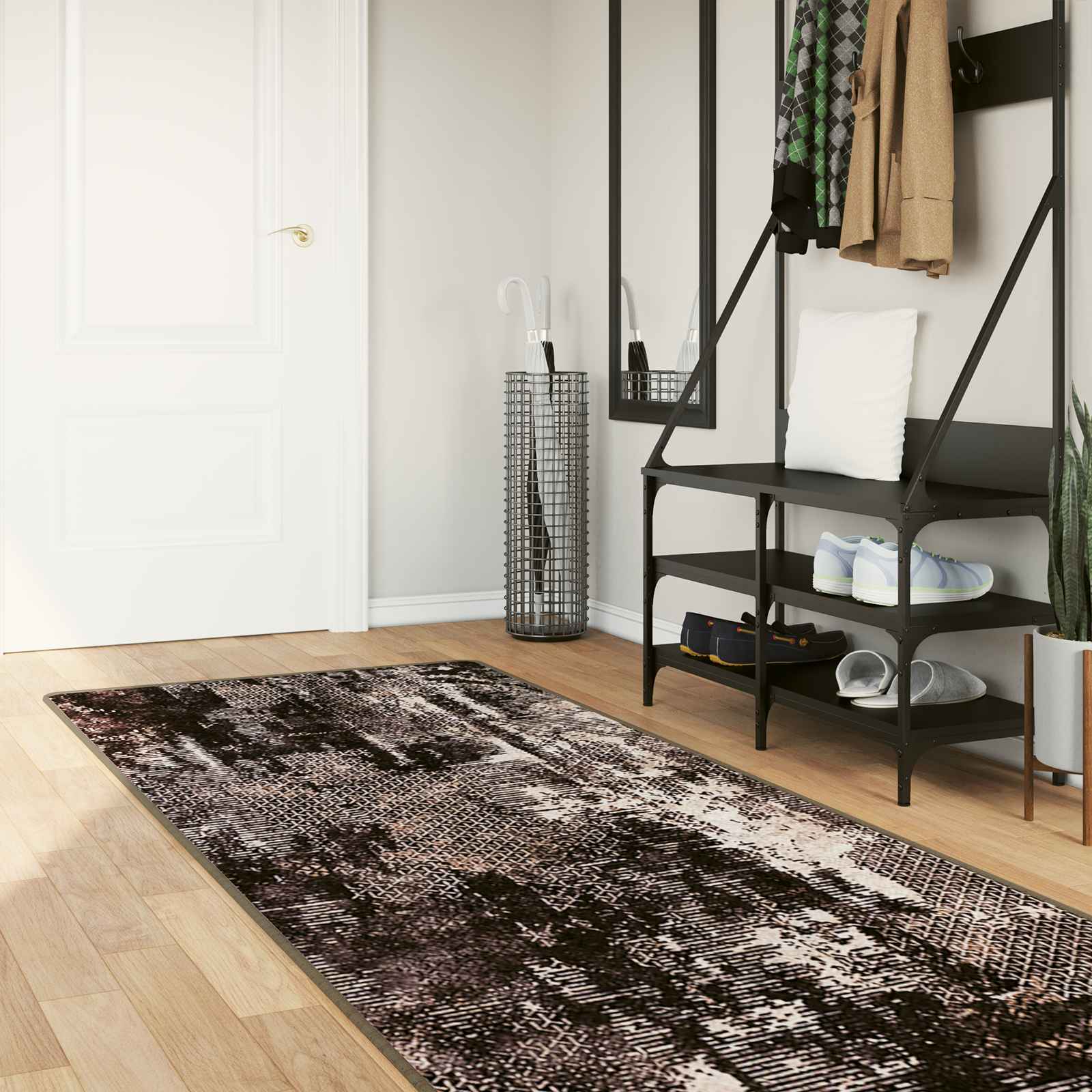 Tappeto Antiscivolo MARSA Nero 100 x 350 cm Poliestere e PVC
