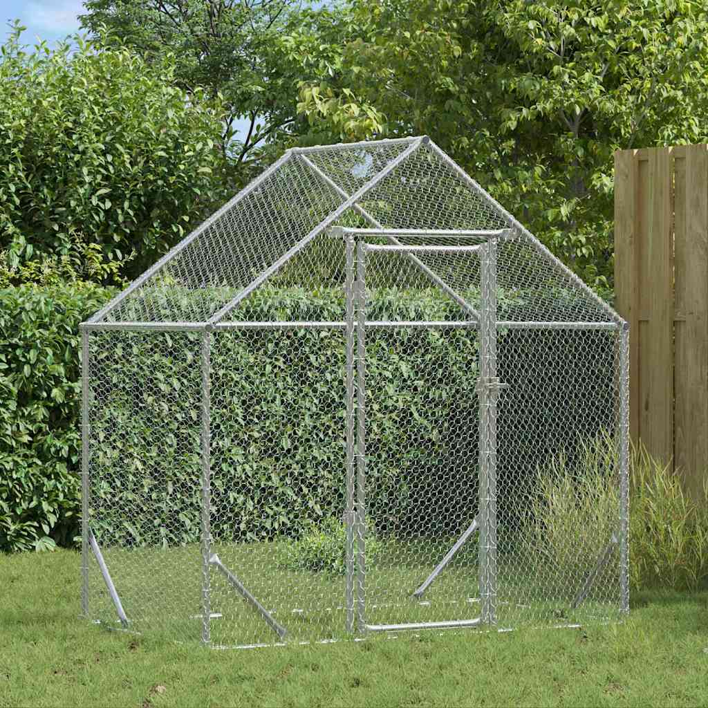 Gabbia per polli Argento 170 x 100 x 177 cm Acciaio zincato