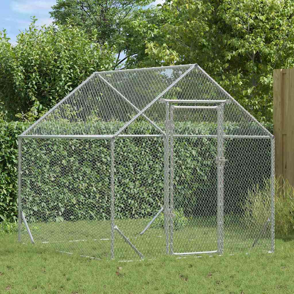 Gabbia per polli Argento 200 x 170 x 177 cm Acciaio zincato