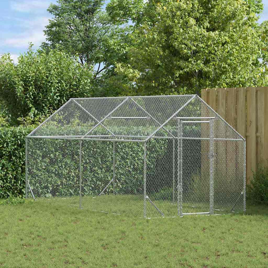 Gabbia per polli Argento 400 x 170 x 177 cm Acciaio zincato
