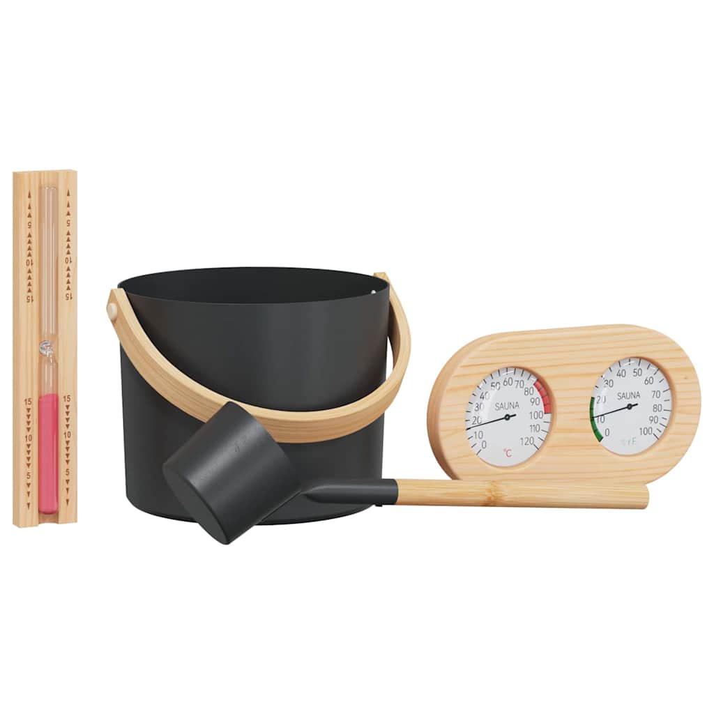 Set di Accessori per Sauna 4 pz Nero