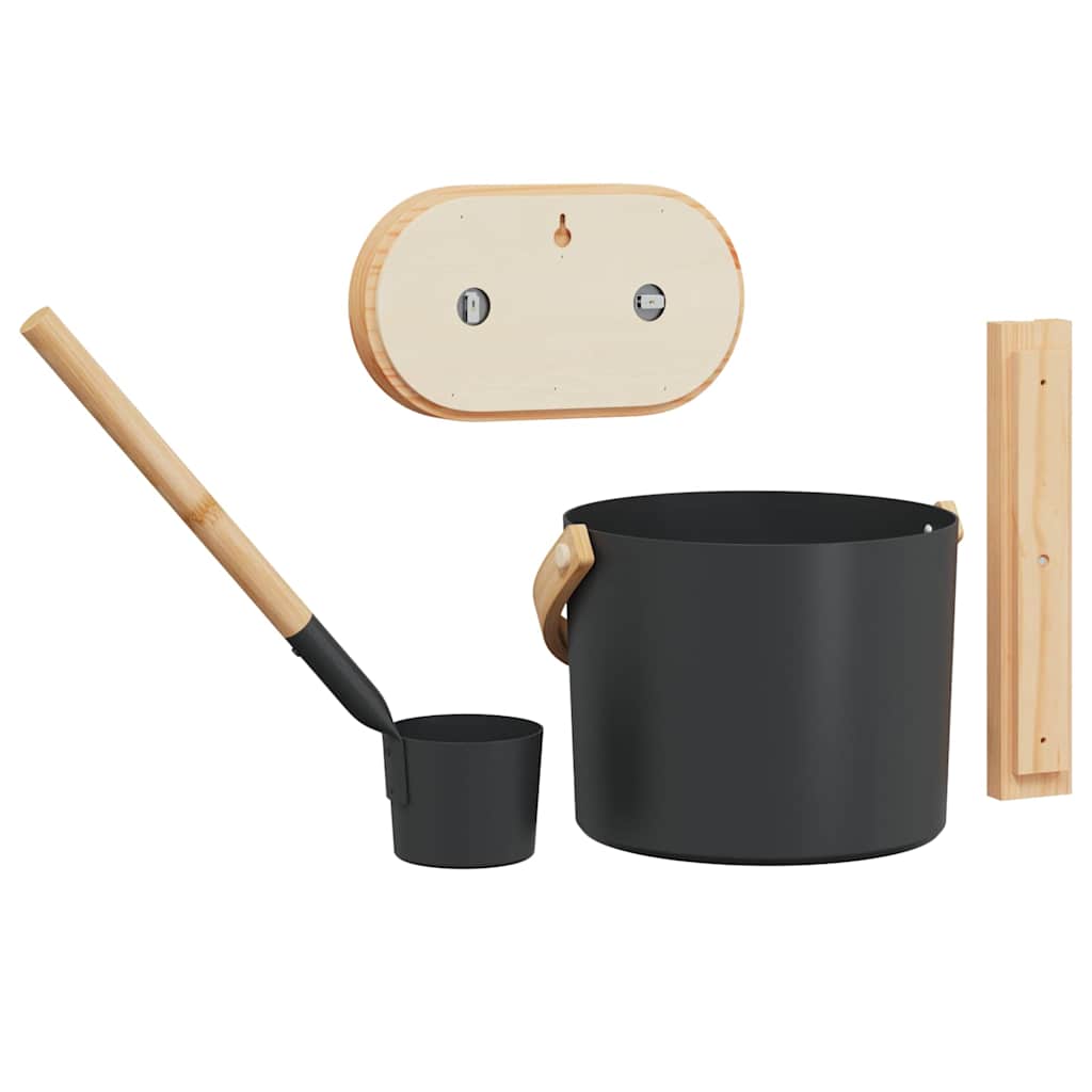 Set di Accessori per Sauna 4 pz Nero