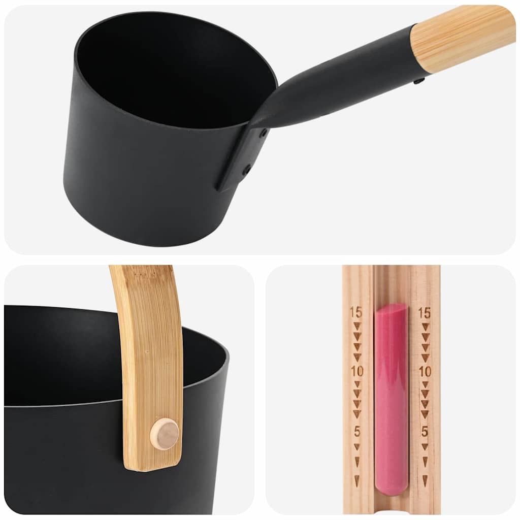Set di Accessori per Sauna 4 pz Nero