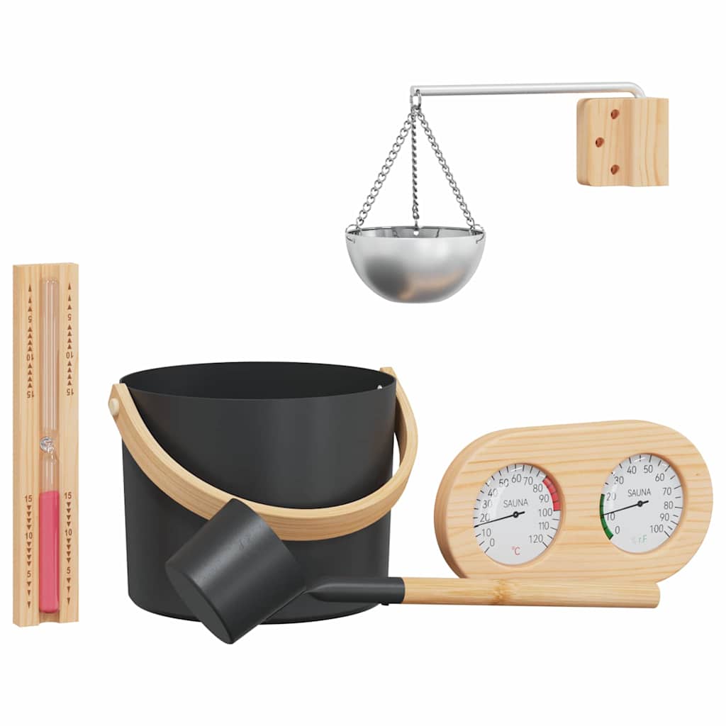 Set di Accessori per Sauna 5 pz Nero