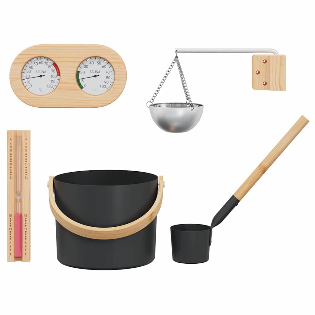 Set di Accessori per Sauna 5 pz Nero