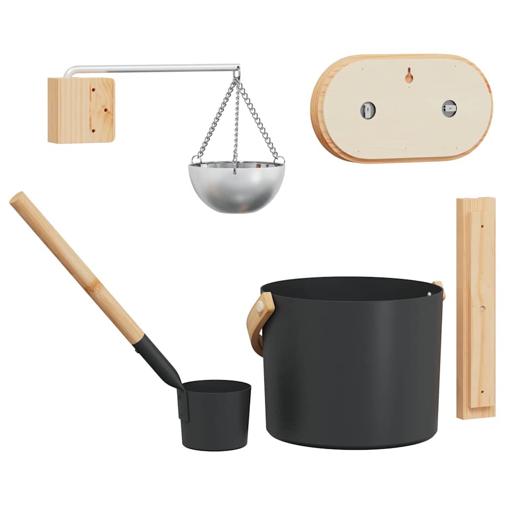 Set di Accessori per Sauna 5 pz Nero