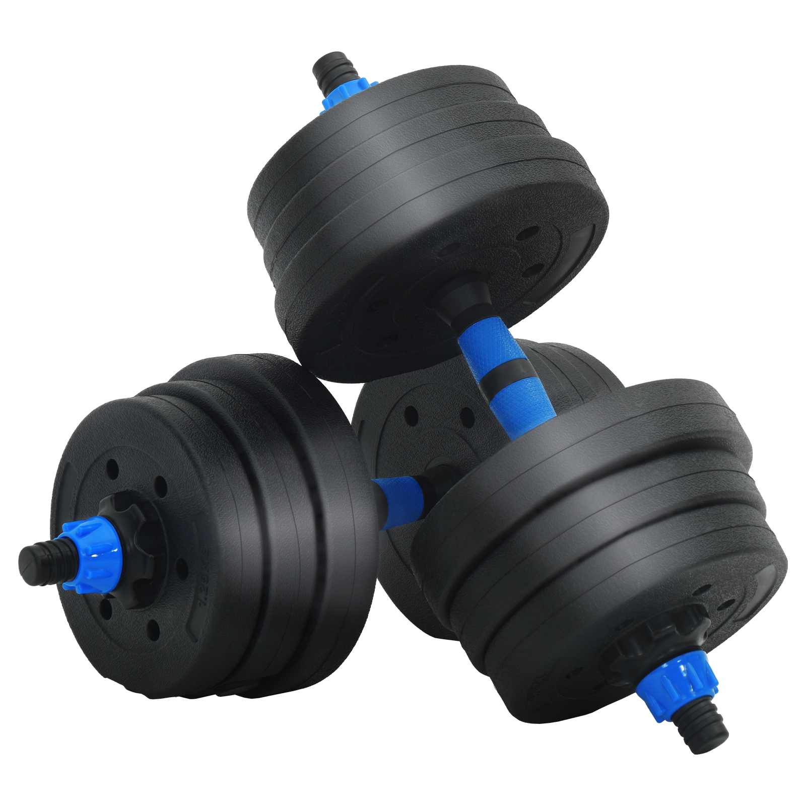 Set Manubri e Bilanciere 2-in-1 20 kg Nero e Blu