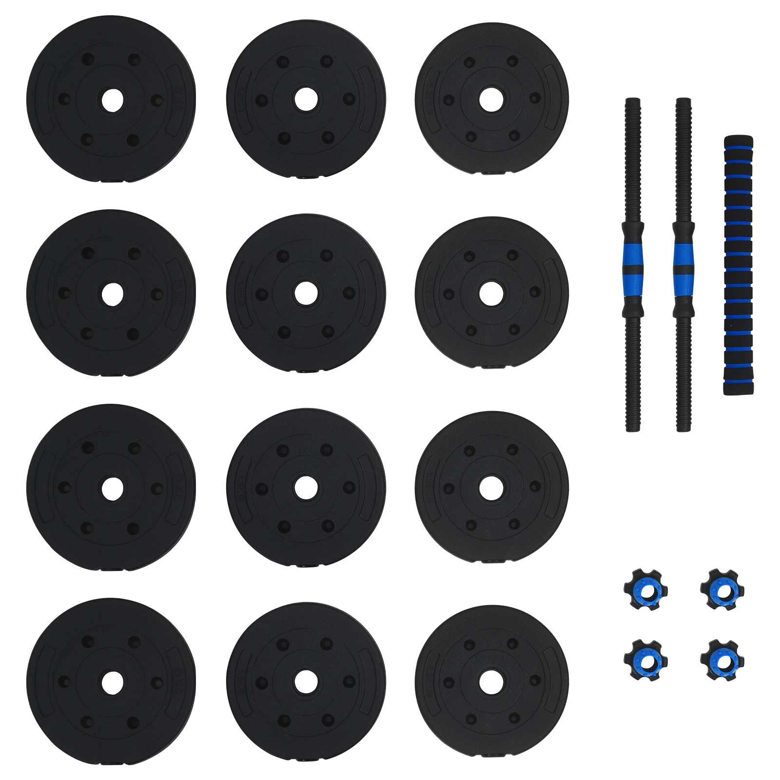 Set Manubri e Bilanciere 2-in-1 20 kg Nero e Blu