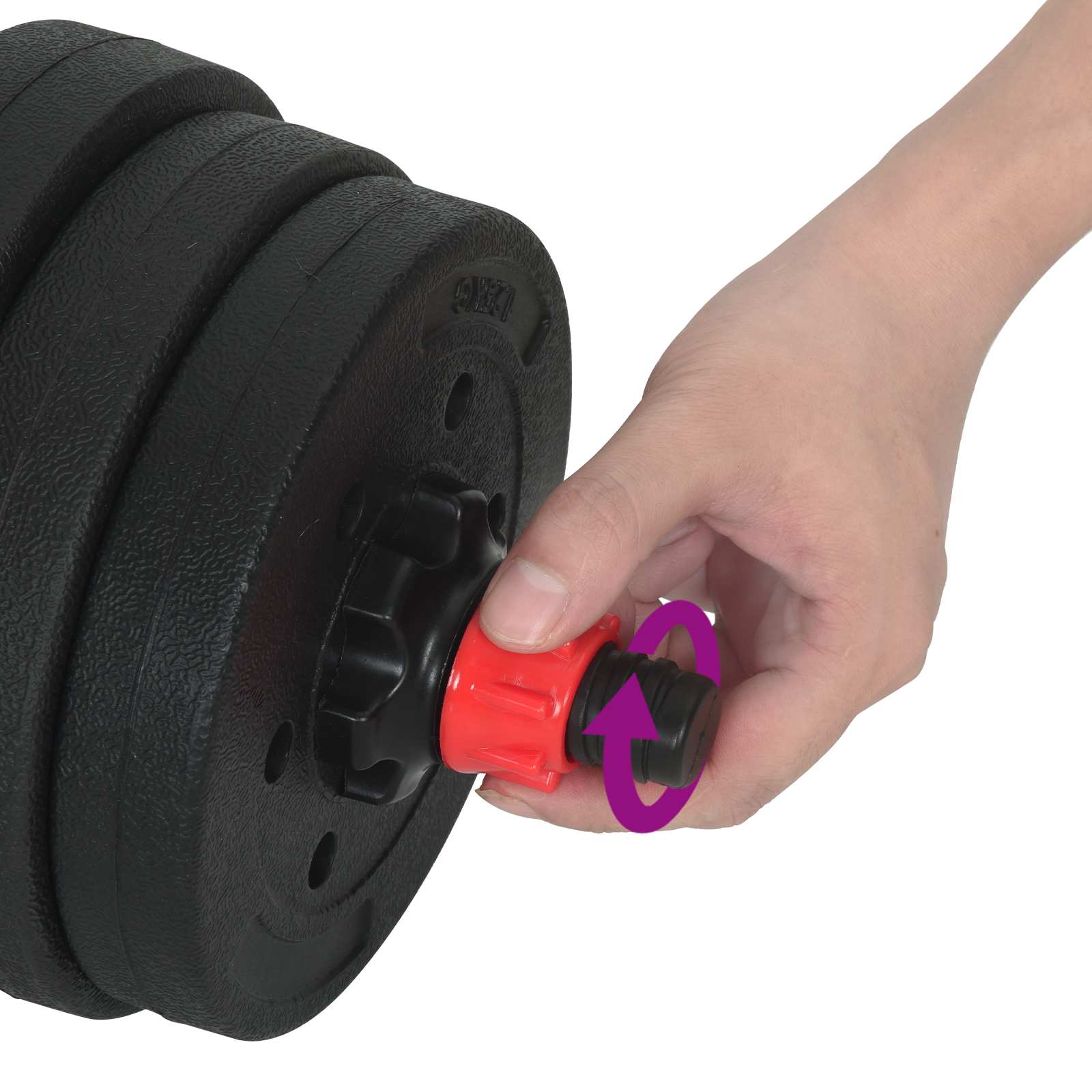 Set di manubri 4-in-1 20 kg Nero e Rosso