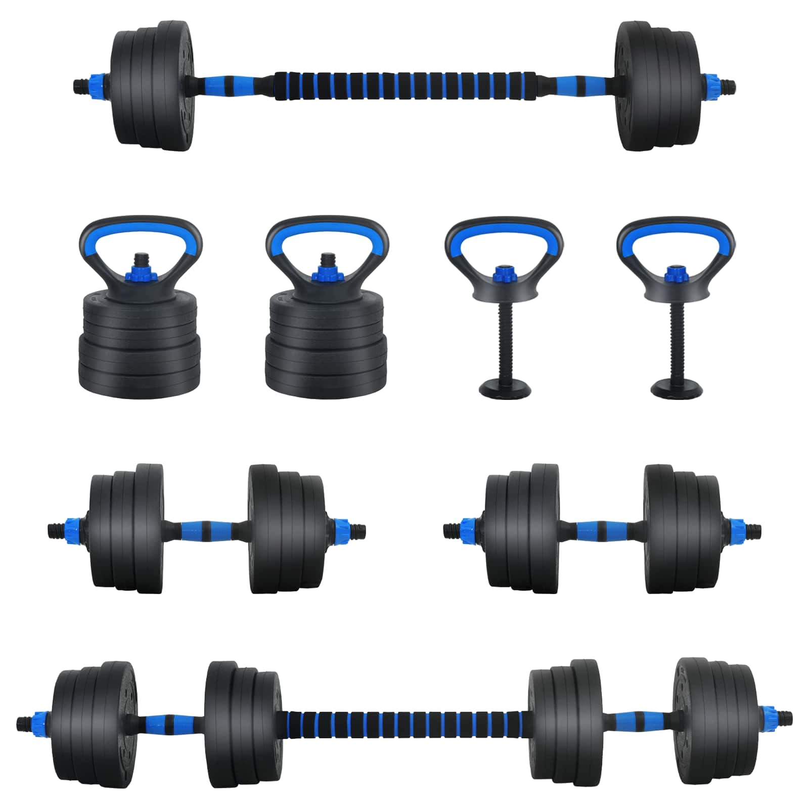 Set di manubri 4-in-1 20 kg Nero e Blu