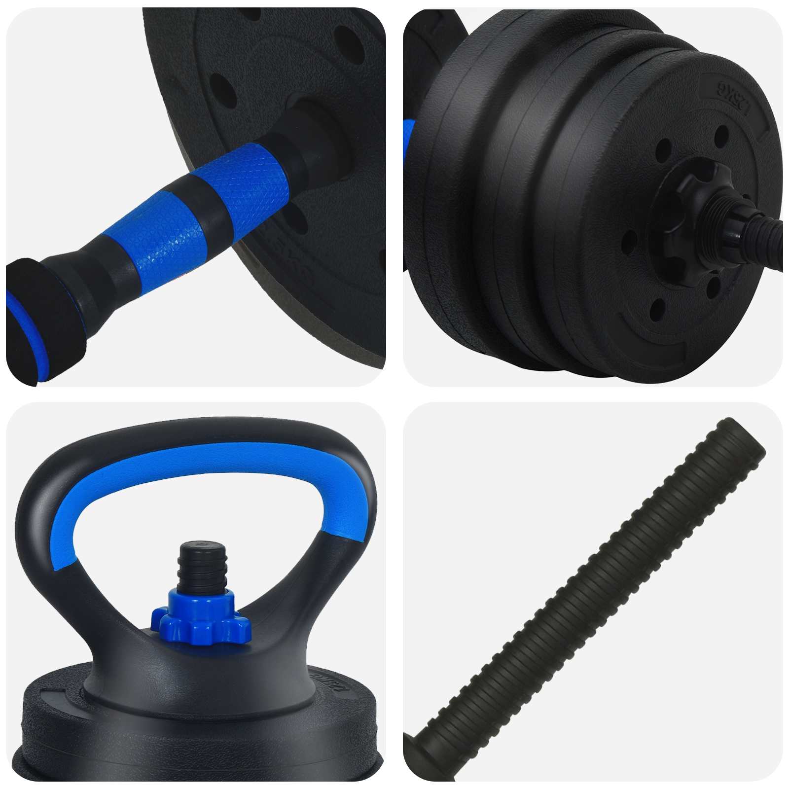 Set di manubri 4-in-1 20 kg Nero e Blu