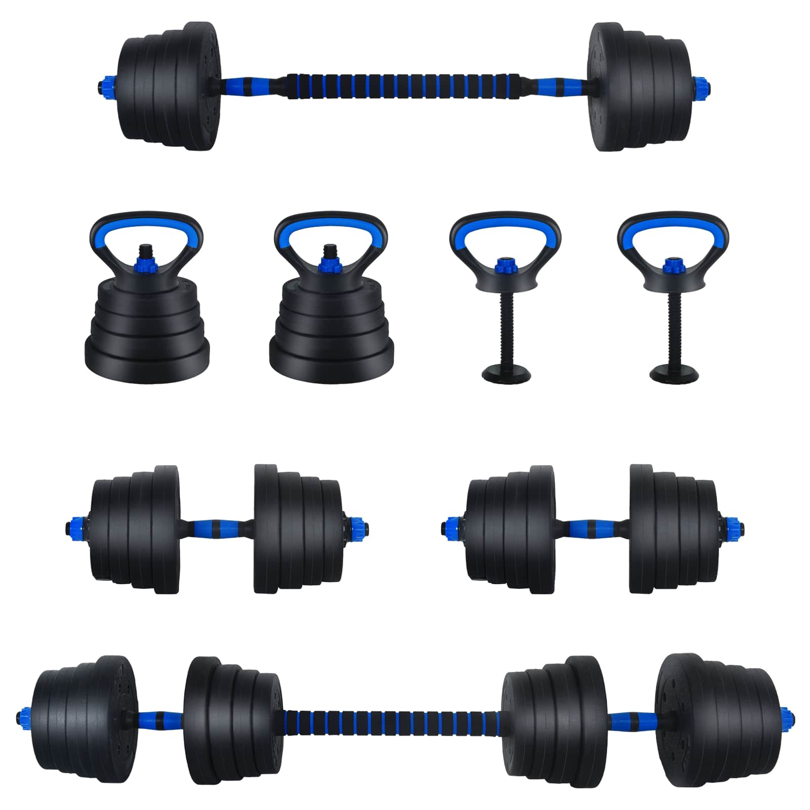 Set di manubri 4-in-1 30 kg Nero e Blu