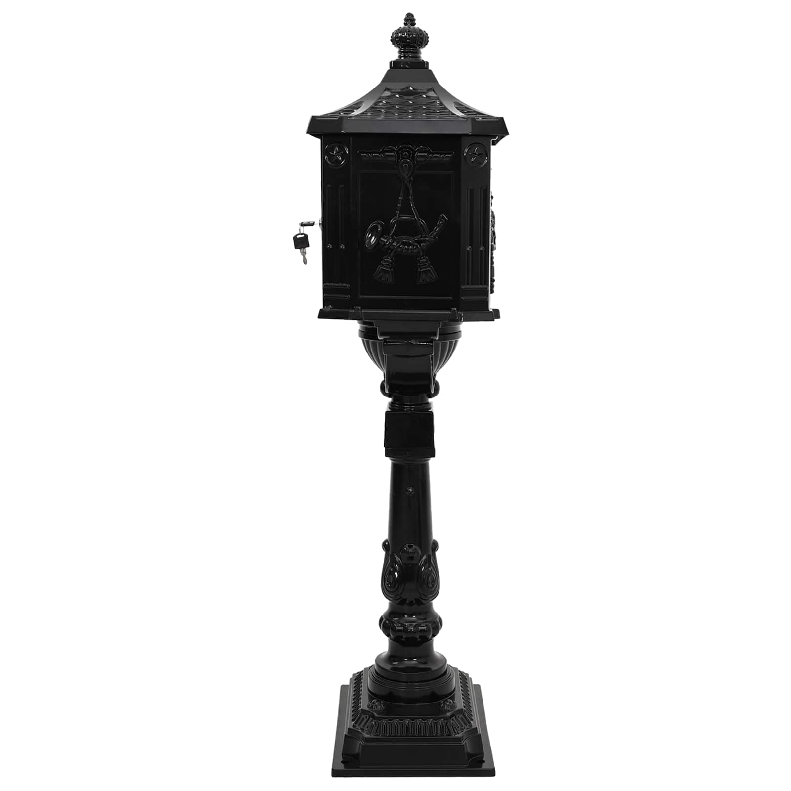 Cassetta Postale Verticale con porta Nero 42,5 x 29,5 x 117 cm