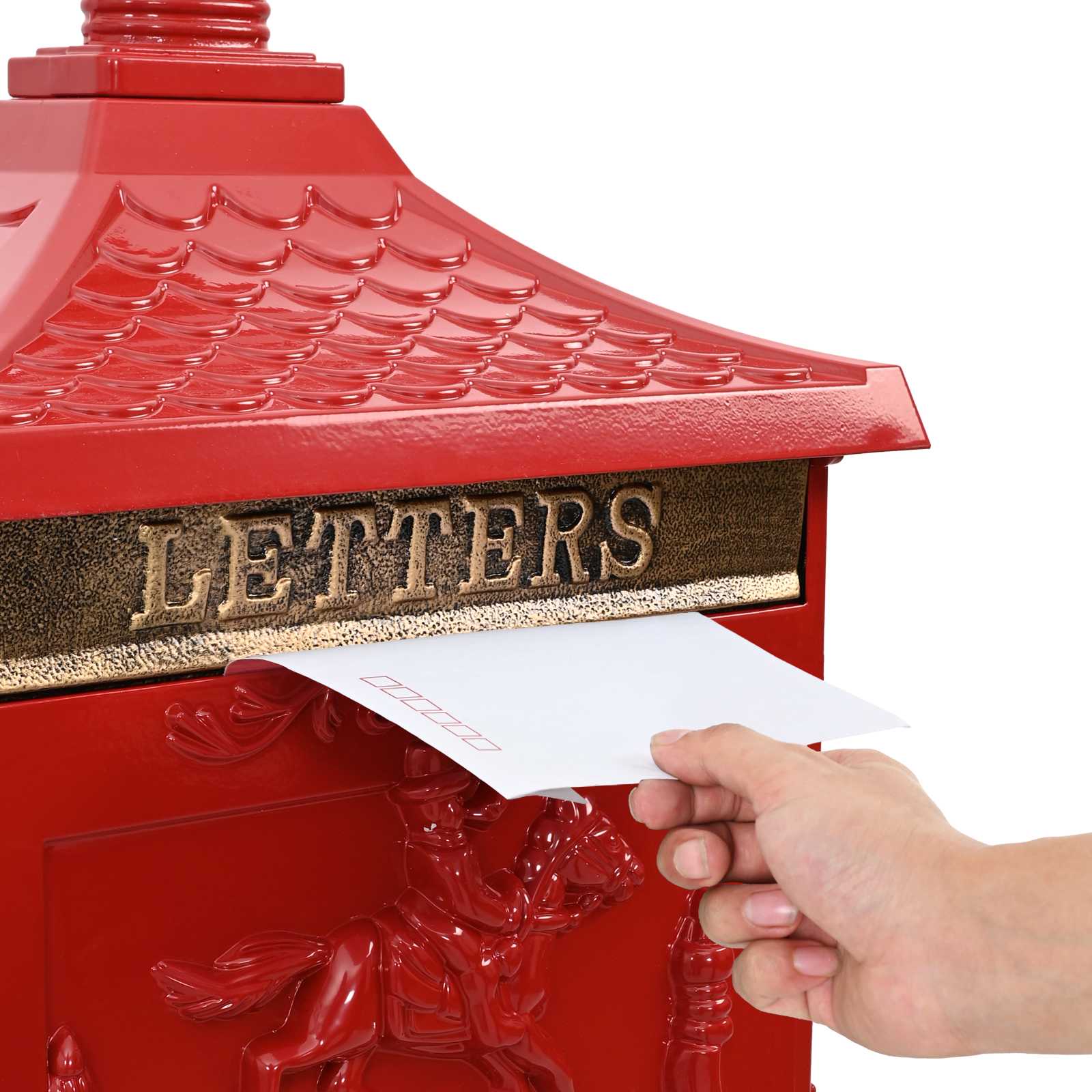 Cassetta Postale Verticale con porta Rosso 42,5 x 29,5 x 117 cm