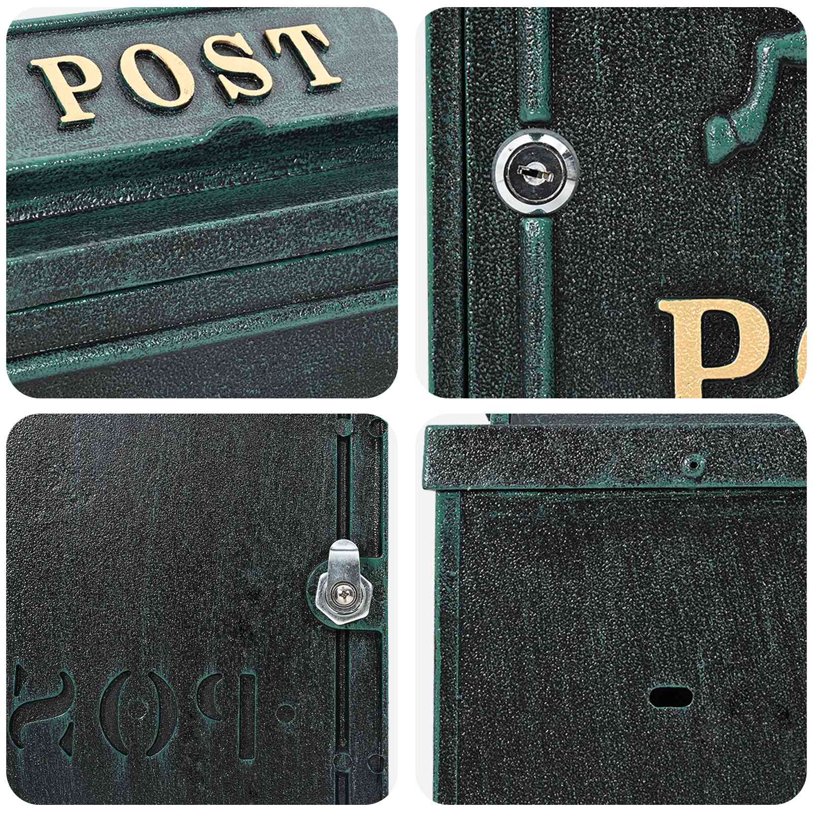 Cassetta Postale da Muro con porta Verde 29 x 13 x 41 cm