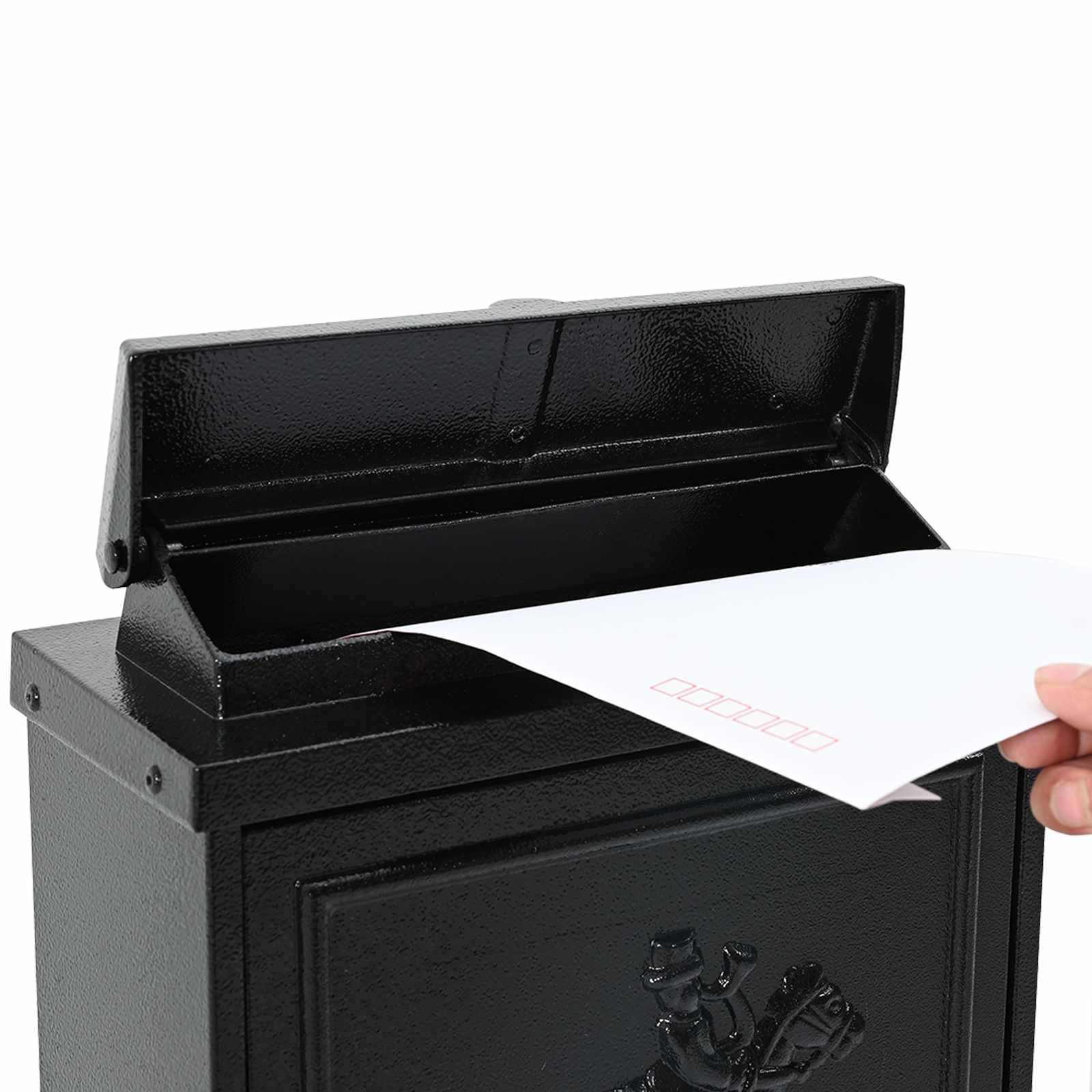 Cassetta Postale da Muro con archiviazione Nero 29 x 13 x 41 cm