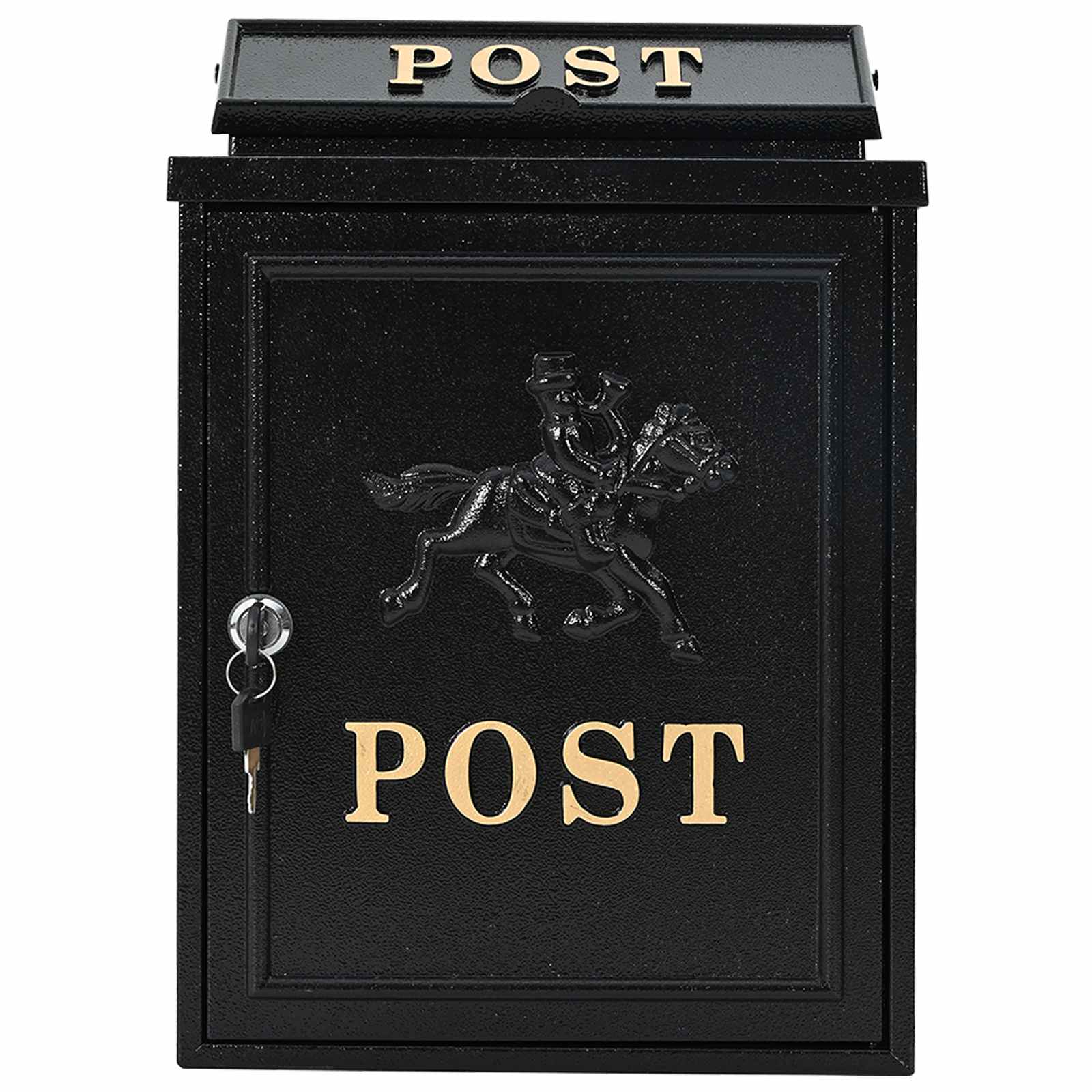 Cassetta Postale da Muro con archiviazione Nero 29 x 13 x 41 cm