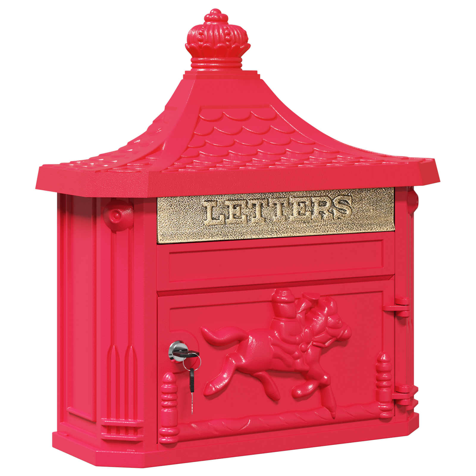 Cassetta Postale da Muro con porta Rosso 40,5 x 16 x 45 cm