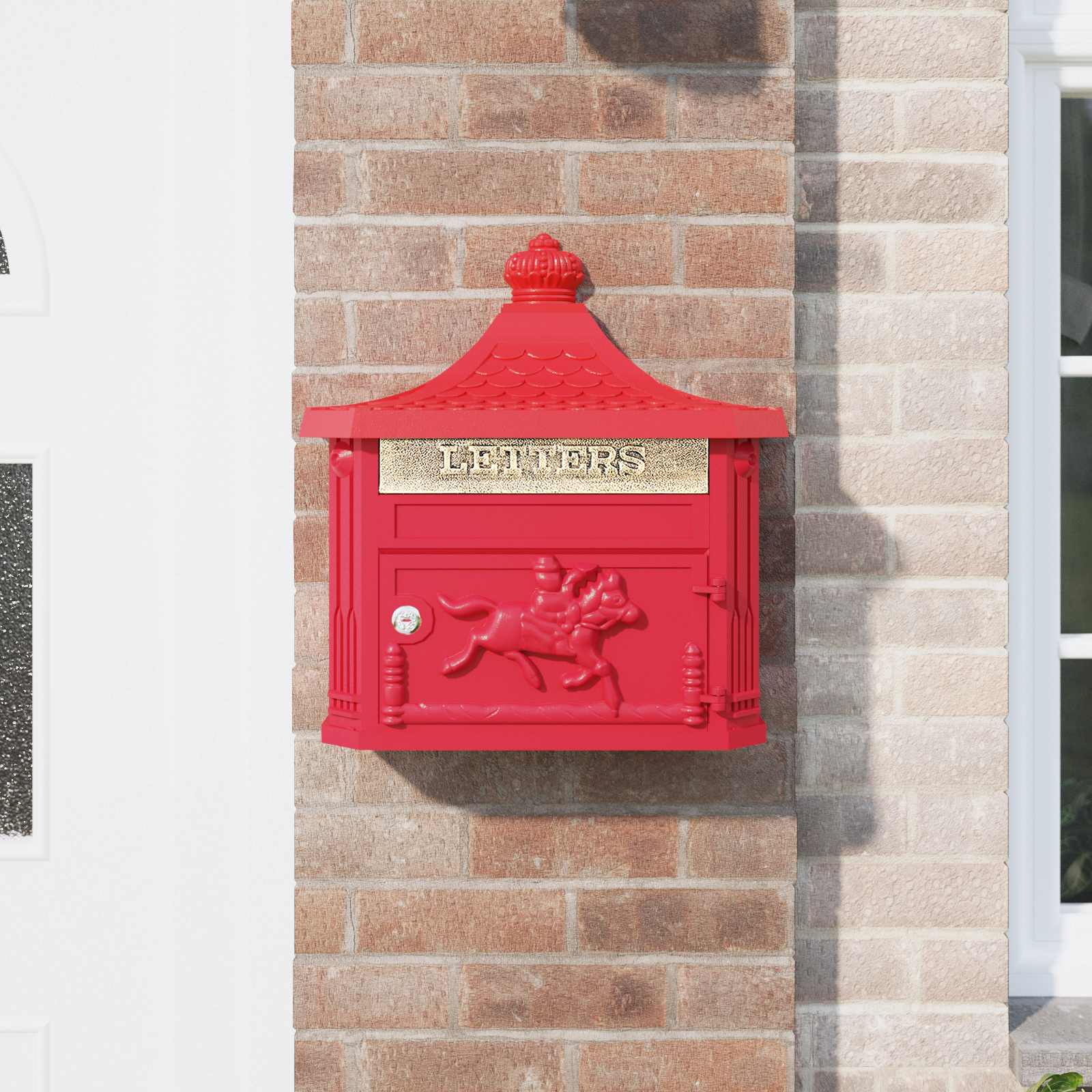 Cassetta Postale da Muro con porta Rosso 40,5 x 16 x 45 cm