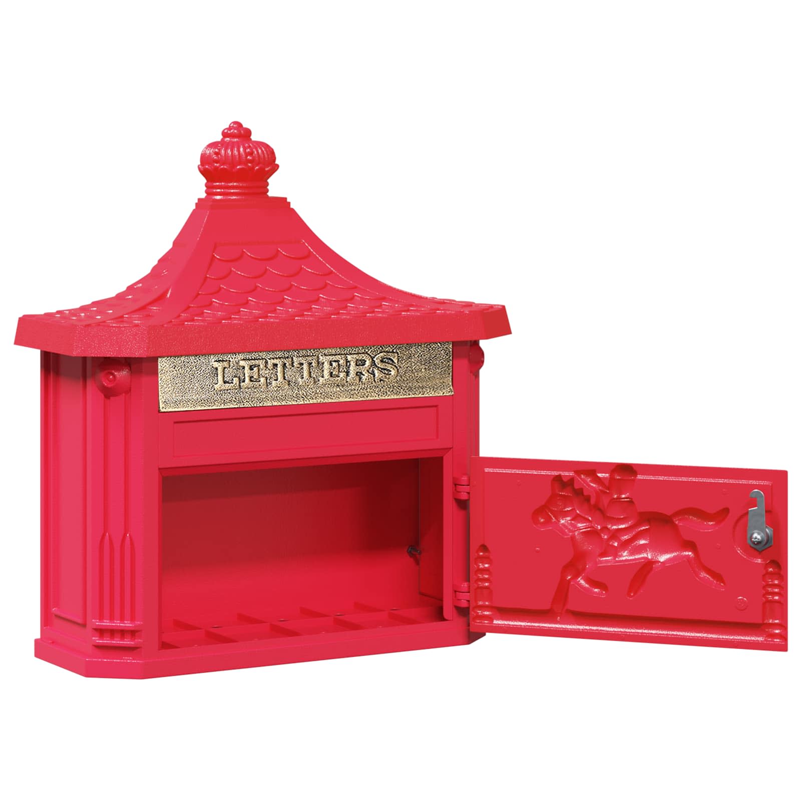 Cassetta Postale da Muro con porta Rosso 40,5 x 16 x 45 cm