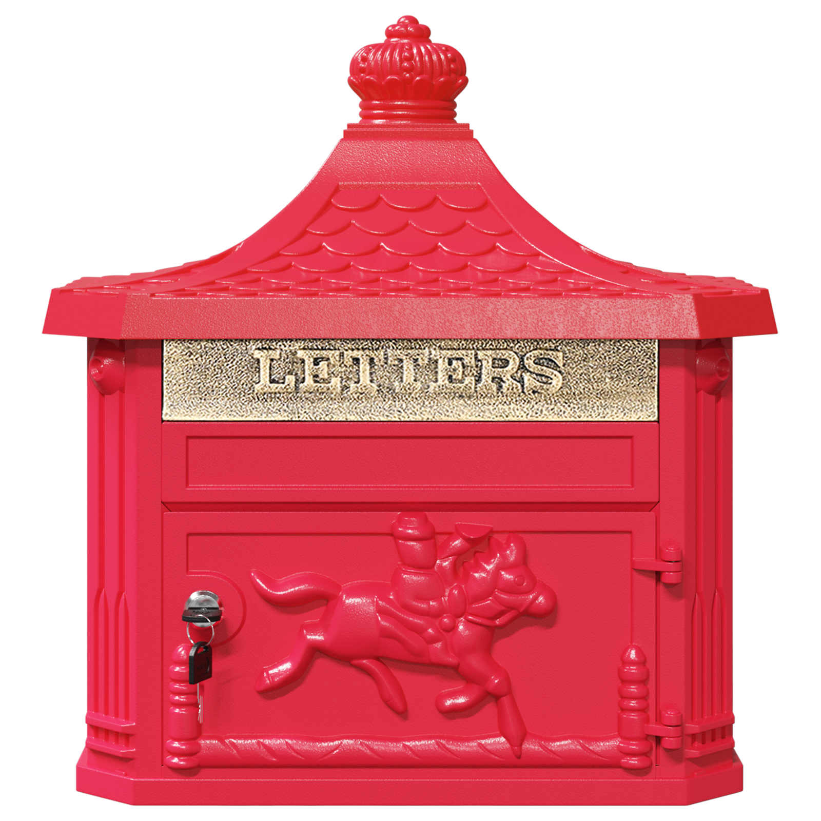 Cassetta Postale da Muro con porta Rosso 40,5 x 16 x 45 cm