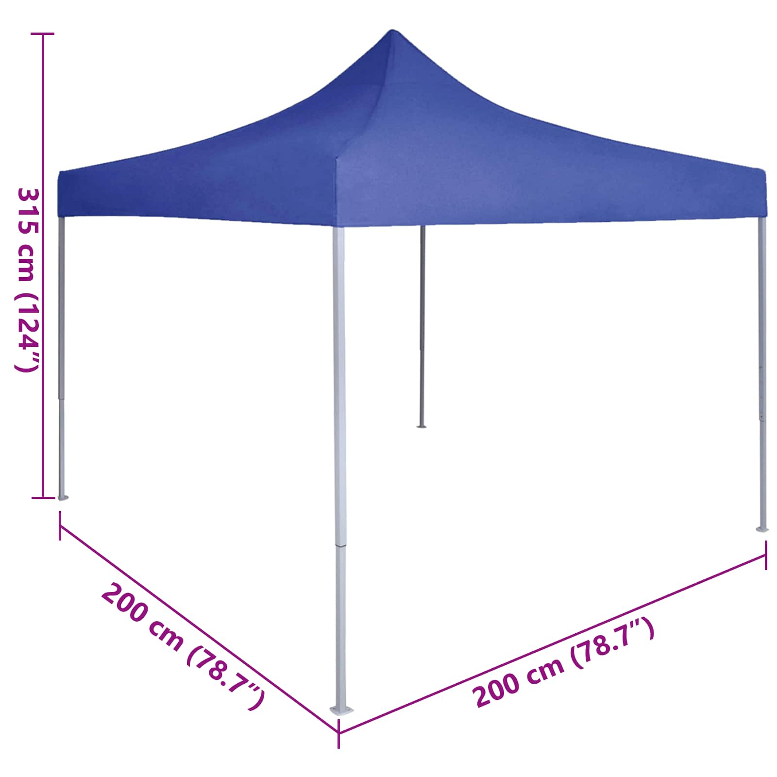 Tenda Party 200 x 200 x 315 cm Blu Tessuto Oxford