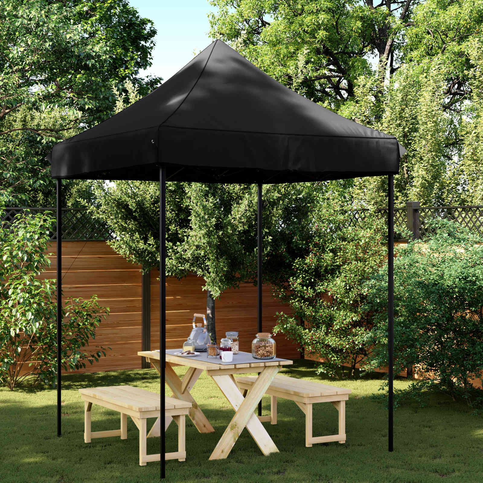 Tenda Party 200 x 200 x 306 cm Nero Tessuto Oxford