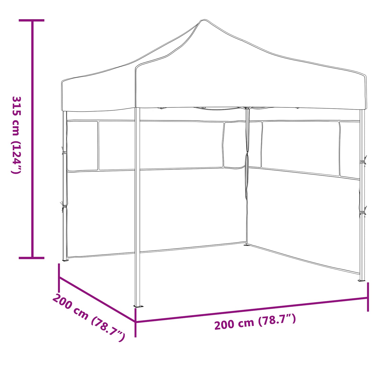 Tenda Party 200 x 200 x 315 cm Blu Tessuto Oxford