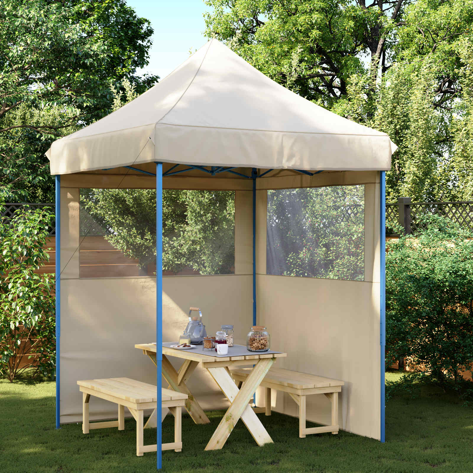 Tenda Party 200 x 200 x 306 cm Beige Tessuto Oxford